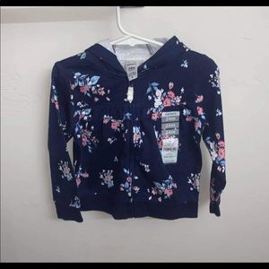 Navy blue flower print hoodie size 24 months